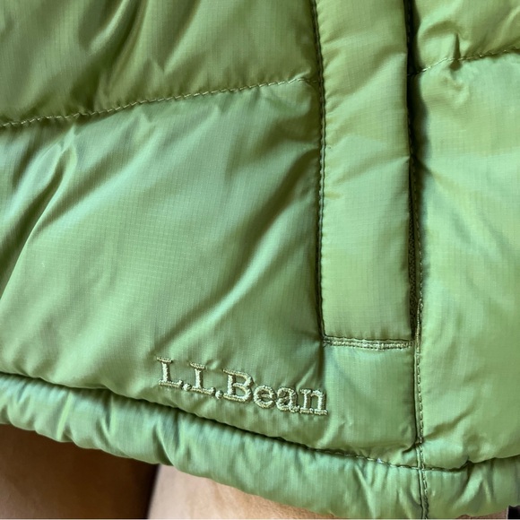 L.L. Bean Green Goose Down Puffer Vest Insulated Lightweight Snap Women’s 1X - Picture 3 of 5